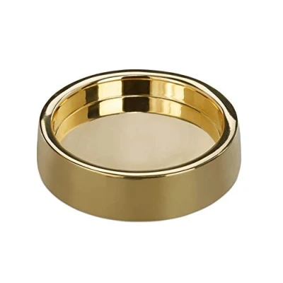 Abbildung von Kerzenleuchter goldfarben, poliert, Innendurchmesser 105mm,Aussendurchmesser 125mm, Höhe 35mm, Messing
