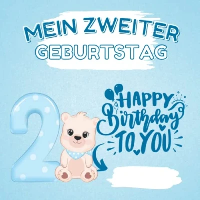 Abbildung von Mein Zweiter Geburtstag: Malbuch als Geburtstagsgeschenk für Jungen 2 Jahre Mit 40 einfachen Motiven zum Kritzeln und Ausmalen