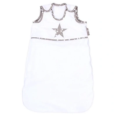Abbildung von babybay Schlafsack Organic Cotton, weiß Applikation Stern taupe Sterne