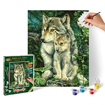 Abbildung von Schipper Malen nach Zahlen Meisterklasse Klassiker Wolfsmutter, Made in Germany