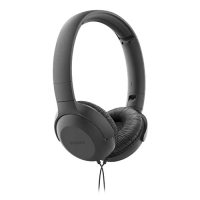 Abbildung von Philips UH201BK/00 On Ear Kopfhörer mit Kabel (Faltbar, Weiche Ohrpolster, Mikro, 1,2 Meter Kabel) Schwarz