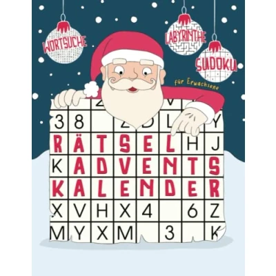 Abbildung von Rätsel Adventskalender für Erwachsene: Rätselkalender mit Wortsuche, Labyrinthe und Sudoku I 2021 Adventsbuch Geschenke Erwachsene &amp; Senioren zu weihnachten