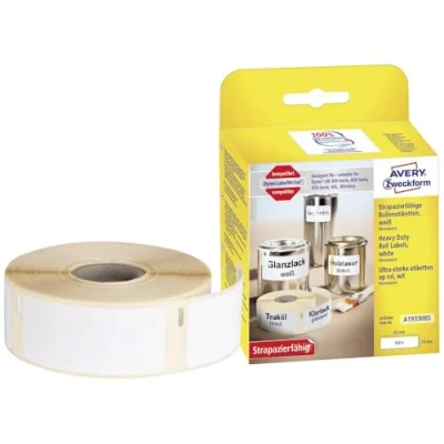 Abbildung von AVERY Zweckform A1933085 Dymo LabelWriter wetterfeste Etiketten kompatibel zu 1933085 (19x64mm, 1 Rolle450 Kunststoff Aufkleber, selbstklebend, für LW Etikettendrucker, Beschriftungsgerät)
