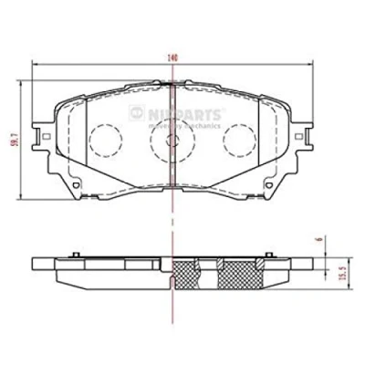 Abbildung von Bremsbelagsatz, Scheibenbremse NIPPARTS N3603074