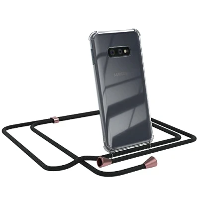 Abbildung von EAZY CASE Handykette kompatibel mit Samsung Galaxy S10e Handyhülle Umhängeband, Handykordel Schutzhülle, Silikonhülle, Hülle Band, Stylische Kette für Smartphone, Clips in Rose