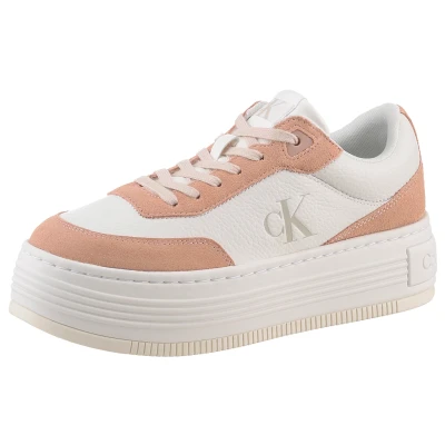 Abbildung von Calvin Klein Jeans Plateausneaker &quot;BOLD FLATF LOW LACE TUMB LTH&quot;, Schnürschuh, Halbschuh, Freizeitschuh mit seitlichem CK Logo