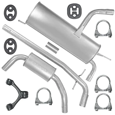 Abbildung von Schalldämpferset Auspuff Endtopf Mitteltopf+ Montagesatz für 1.4 1.6 Seat Altea Leon 2 II 1P1