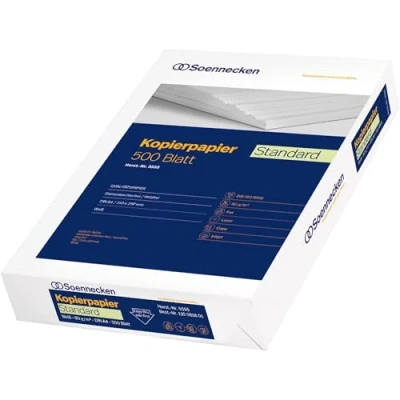 Abbildung von Soennecken Kopierpapier Standard 5555 DIN A4 80g weiß 500 Blatt
