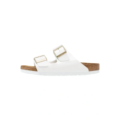 Abbildung von Birkenstock Arizona BF Narrow Pantolette flach, Damen, Größe: 41, White Schuhe