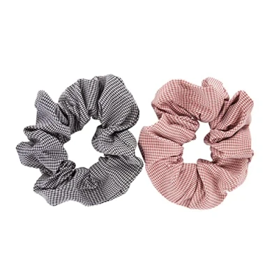 Abbildung von axy XXL Scrunchie Haargummi Set 2x Stoff Haargummis Zopfhalter Zopfgummi Haarteil Haarband Scrunchies Doppelpack (Set 12)