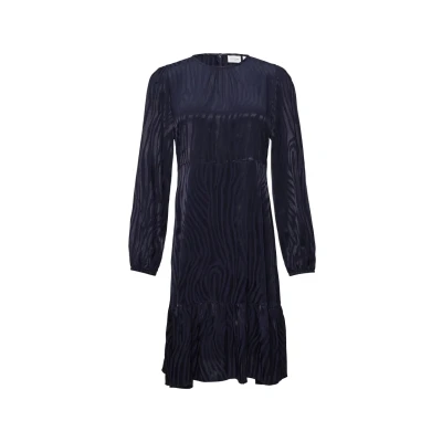 Abbildung von comma casual identity Mittellanges MIT Leicht Ausgestelltem Freizeitkleid, Damen, Größe: 34, Tiefblau