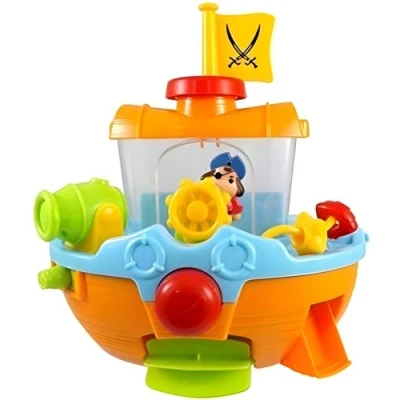 Abbildung von Piraten Schiff Boot &amp; Wasser Kanone Baby Bade Play Zeit Spielzeug