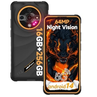 Abbildung von Ulefone Armor X31 Pro 5G Outdoor Smartphone, 16GB+256GB/2TB Android 14 Rugged Handy, 6050mAh, 64MP+25MP Nachtsicht, 120Hz 6,56&quot; FHD+ Display, Dual SIM/Fingerabdruck/Okta Kern/IP68/GPS/NFC/OTG Orange
