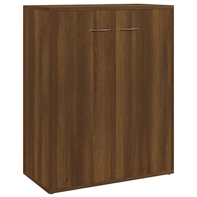Abbildung von vidaXL Sideboard, Kommode mit viel Stauraum, Schrank 2 Türen, Mehrzweckschrank Anrichte für Wohnzimmer, Modern, Braun Eichen Optik 60x30x75cm Holzwerkstoff