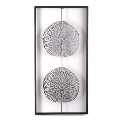 Abbildung von DESIGN DELIGHTS Wanddekoobjekt WAND DEKORATION &quot;PURE LEAVES&quot;, Metall, antik silber, 61 cm, Wandbild