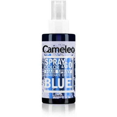 Abbildung von Cameleo Spray &amp; Go Farbspray für die Haare Blau blondes, platinblondes graues Haar einfach sprühen fertig semi permanent sofortiges Ergebnis Karneval Haarfarbe 150 ml