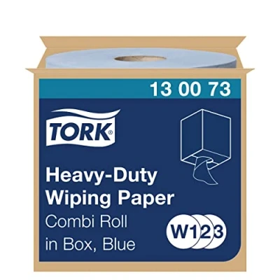Abbildung von Tork Hochleistungs Kombirollen Reinigungspapier 2 lagig blau W1/W2/W3, 1 x 170 m