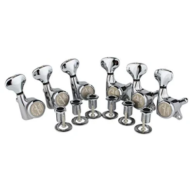 Abbildung von Guyker 6Pcs Guitar Locking Tuners (6 Right Handed) 1:18 Ratio Lock String Tuning Key Pegs Machine Heads Set Replacement for LP, SG, TL Style Electric, Folk or Acoustic Guitars Chrome