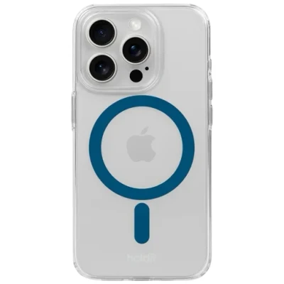 Abbildung von Holdit Silikon Back Cover Durchsichtig/Blau Magnetisch Apple iPhone 15 Pro