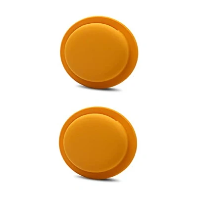 Abbildung von CoverKingz [2er Pack] Silikonhülle kompatibel mit AirTags 2021 klebend Air Tag Selbstklebende Hülle Klebehalterung Airtag Aufkleber Silikon Case Halterung Orange