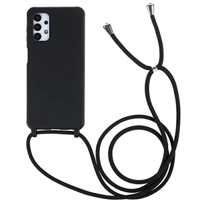 Abbildung von CoverKingz Handykette kompatibel mit Samsung Galaxy A13 4G/A13 5G/A04s Handyhülle Case Handyband Silikonhülle Cover Handy Hülle zum Umhängen Schwarz