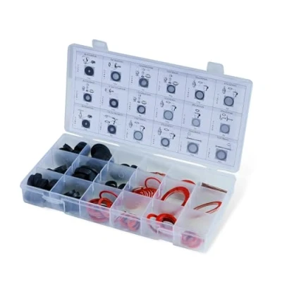 Abbildung von CCLIFE 141 tlg Dichtungsring Sanitär Sortiment Gummidichtungen Fiberringe Dichtringe Dichtungssortiment Set Zöllig