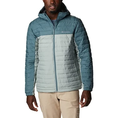 Abbildung von Columbia Silver Falls Hooded Jacket, Steppjacke mit Kapuze für Herren, Niagara/Metal, Größe M