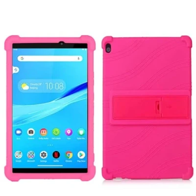 Abbildung von SsHhUu Kinder Hülle für Lenovo Tab M10 / P10, Stand Weich Silikon Beutel Stoßfest Gummi Schale Schützend Hüllen 10.1&quot; HD (TB X505F,TB X605F) Smart P10 X705F), Rose
