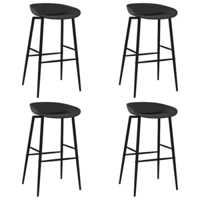 Abbildung von vidaXL 4X Barstuhl Barhocker Bistrohocker Tresenhocker Thekenhocker Küchenhocker Bar Stuhl Hocker Tresenstuhl Thekenstuhl Schwarz PP Metall