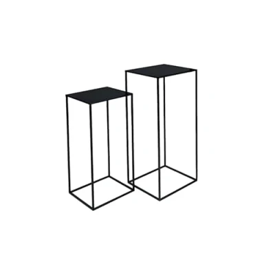 Abbildung von PrimoLiving 2er Set Metall Blumenhocker/Beistelltisch 77792 eckig schwarz Gr. L+XL