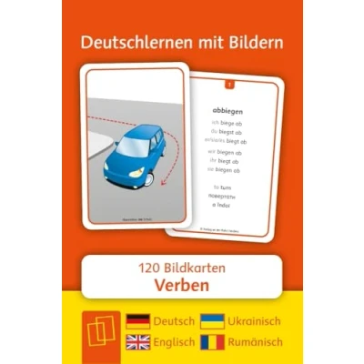 Abbildung von Verben Deutsch, Englisch, Ukrainisch und Rumänisch: 120 Bildkarten (Deutschlernen mit Bildern)