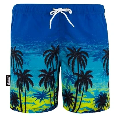 Abbildung von Luvanni Badehose Herren Schnelltrocknende Beachshorts 439 Badeshorts Kordelzug Boardshorts Schwimmhose Männer Streifen Palmen