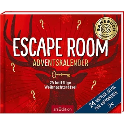 Abbildung von 24 knifflige Weihnachtsrätsel. Escape Room Adventskalender: Rätselstory zum Aufschneiden Ein Abenteuer zur Weihnachtszeit für die ganze Familie