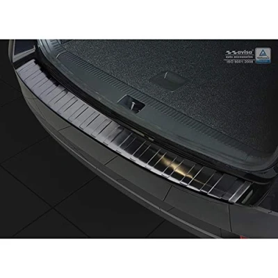 Abbildung von Avisa Schwarz Edelstahl Heckstoßstangenschutz kompatibel mit Skoda Octavia III Kombi Facelift 2017 2020 &#039;Ribs&#039;