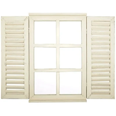 Abbildung von Esschert design Wandspiegel Spiegel Holz Spiegelfenster Klappläden Fenster Landhaus