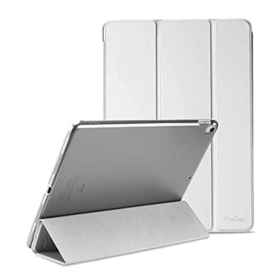 Abbildung von ProCase Hülle für 10,5 Zoll iPad Air 3 2019/ Pro 2017, Ultra Dünn Case Cover mit transluzenter Rückseite, Auto Schlafen/Wachen Schutzhülle Kompatibel (3.Gen)/ 10.5 Silber