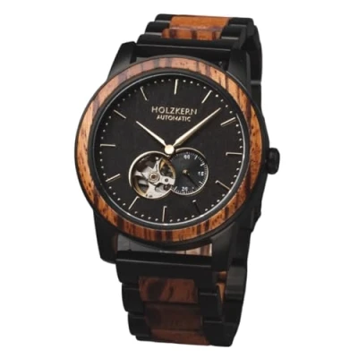 Abbildung von Holzkern Herrenuhr Automatik San Francisco Zebrano/Ahorn