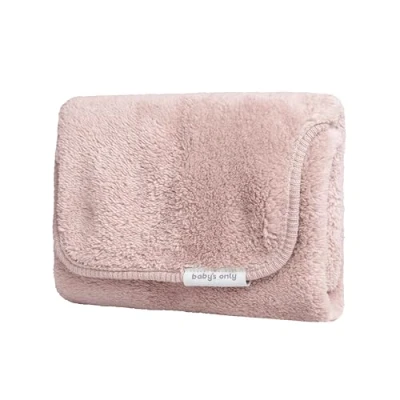 Abbildung von Baby&#039;s Only Wickelunterlage Cozy Wickelauflage Ideal für unterwegs Mit praktische Tasche Wickelzubehör Einfach zusammenfalten Aus Teddystoff Alt Rosa