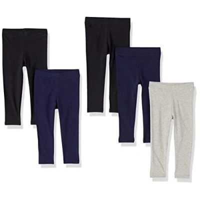 Abbildung von Amazon Essentials Mädchen Leggings, 5er Pack, Grau Meliert/Marineblau/Schwarz, 3 Jahre