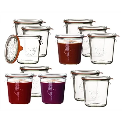 Abbildung von 12 Stück Weck Sturzform Glas 0,5l Rundrandglas Einmachglas Einweckglas