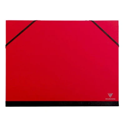 Abbildung von Clairefontaine 44805C Zeichenmappe (Gummizug, B4, 28 x 38 cm, ideal zur Aufbewahrung Ihrer Werke) kirschrot