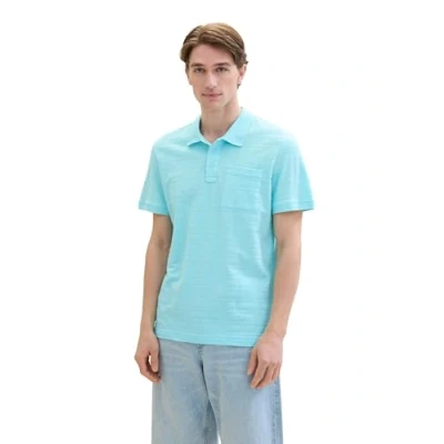 Abbildung von TOM Tailor MIT Struktur Poloshirt, Herren, Größe: Large, Caribbean turquoise