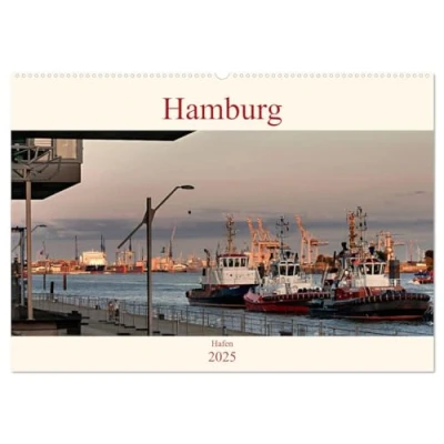 Abbildung von Hamburg Hafen (Wandkalender 2025 DIN A2 quer), CALVENDO Monatskalender