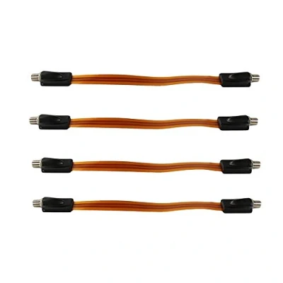 Abbildung von com four® 4x SAT Kabel extrem flache Fensterdurchführung flexible 17,5 cm Standard Koaxial Kabel, F Buchse Fenster Adapter für SAT, DVB T in HD Qualität (26.5cm 04 Stück)