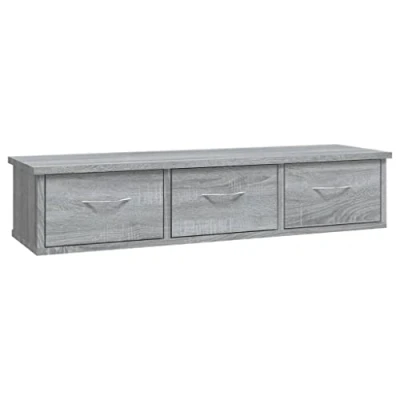 Abbildung von vidaXL Wandschrank TV Schrank Hängeschrank Fernsehschrank Lowboard Fernsehtisch HiFi Möbel Wohnzimmer Grau Sonoma 88x26x18,5cm Holzwerkstoff