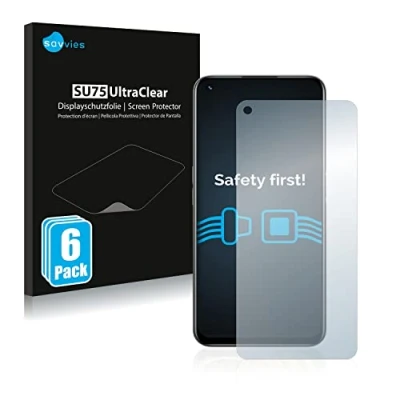 Abbildung von Savvies 6 Stück Schutzfolie für realme 8i Displayschutz Folie Ultra Transparent