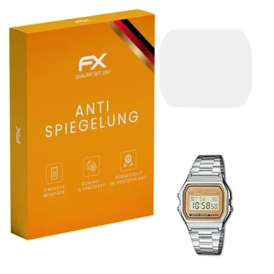 Abbildung von atFoliX Panzerfolie kompatibel mit Casio A158WEA 9EF Schutzfolie, entspiegelnde und stoßdämpfende FX Folie (3X)