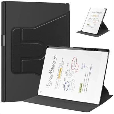 Abbildung von GIOPUEY Hülle Kompatibel mit Remarkable Paper Pro 11.8, Flip Case [Bracket Funktion] 360 Schutz Black