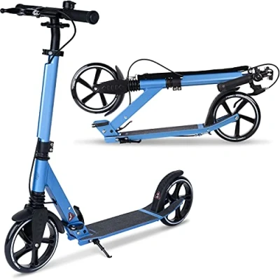Abbildung von City Roller Scooter Movino Comfort+ für Kinder. Jugendliche und Erwachsene Blau