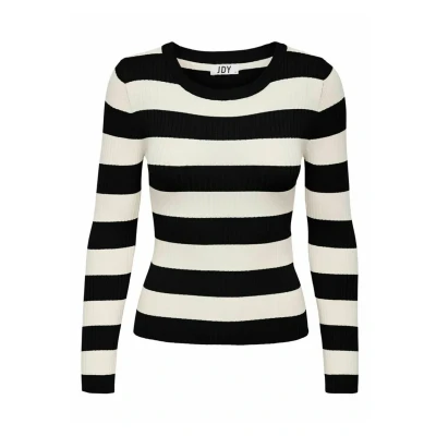 Abbildung von JDY Oneck Stripe Strickpullover, Damen, Größe: XL, Sky captain stripes:w eggnog stripes